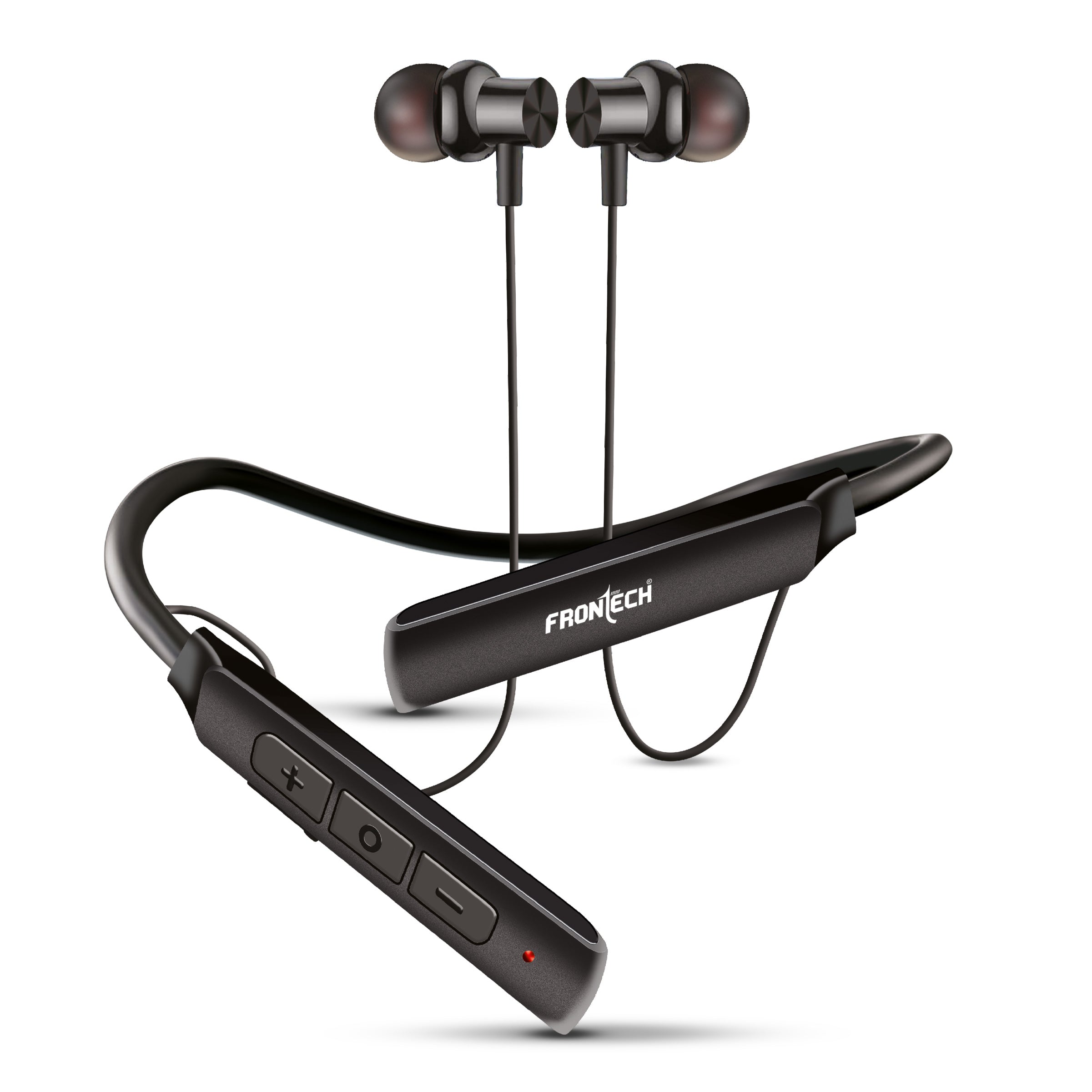 FRONTECH ELYX Wireless Neckband for Active Lifestyle | 36 Hours Playtime | Secure Fit Magnetic Earbuds | Quick Pairing Bluetooth 5.0 | Type-C Charging Port (EF-0079BLK)
