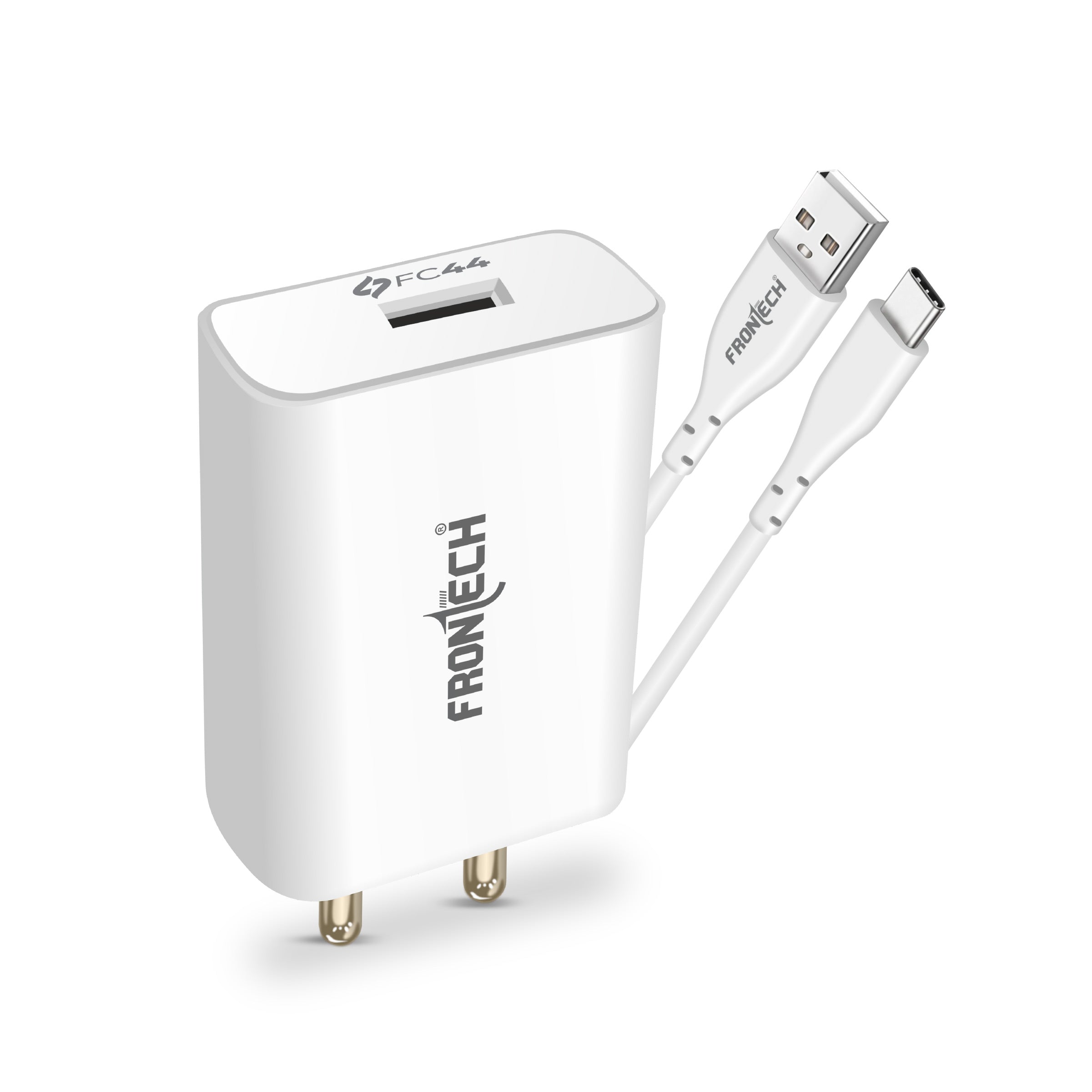 FRONTECH 44W FC Charger with Type-C Cable | Fast Charging Adapter with Smart Chip & Multi-Protection for Smartphones & Tablets(FT-0987)