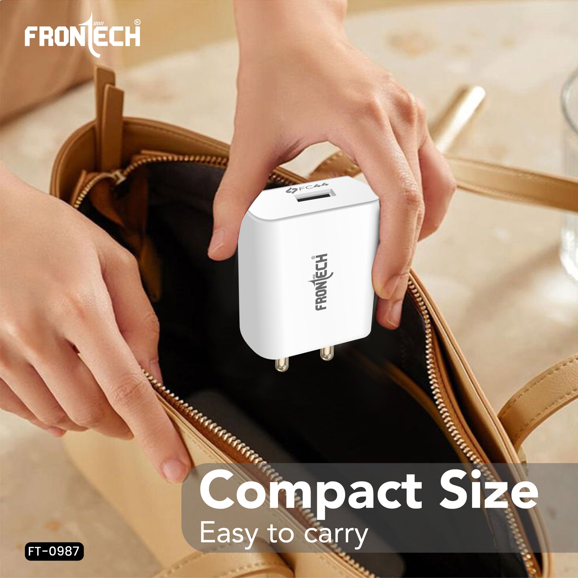 FRONTECH 44W FC Charger with Type-C Cable | Fast Charging Adapter with Smart Chip & Multi-Protection for Smartphones & Tablets(FT-0987)