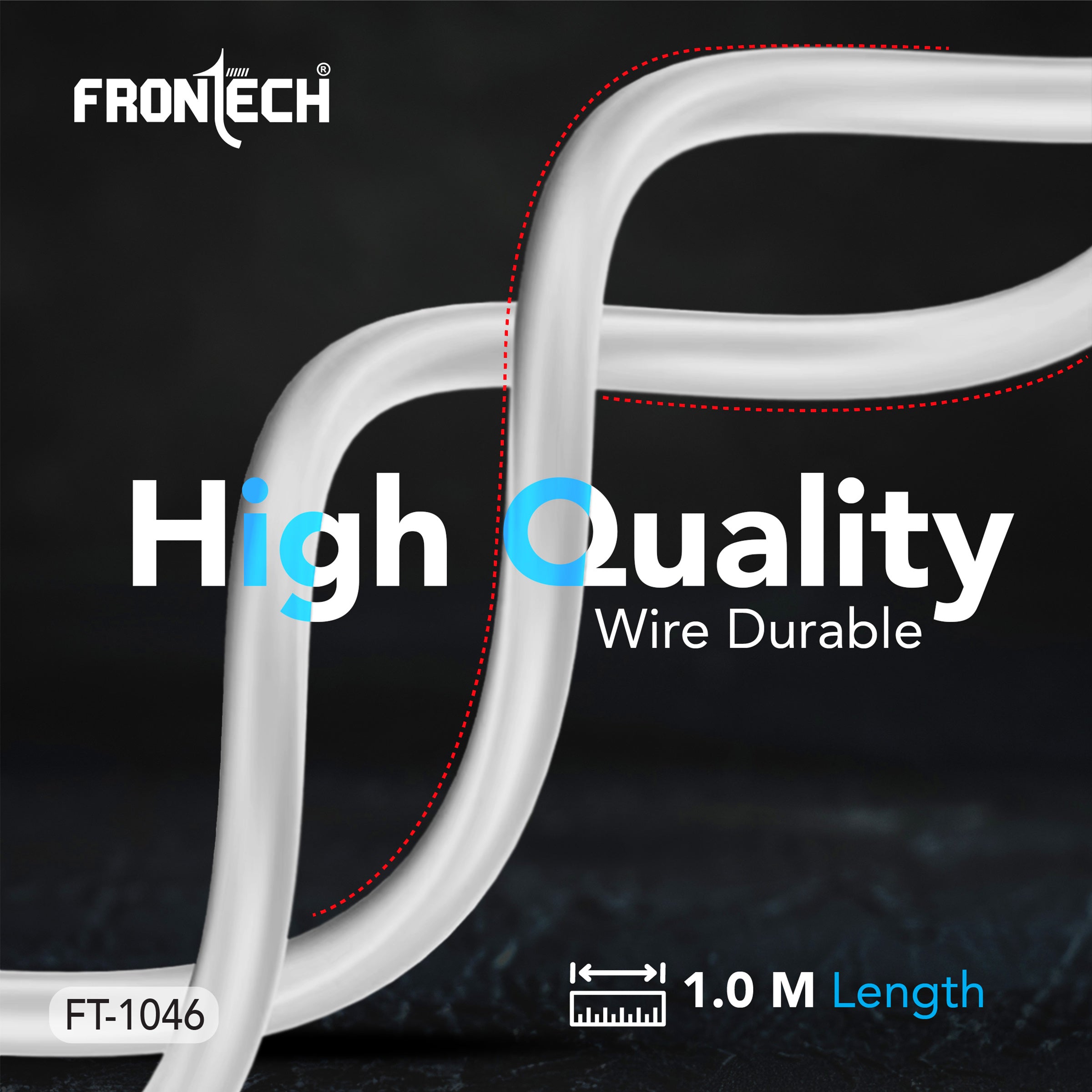 Frontech Super Fast 30W USB to Type-C Charging & Data Cable | 1.0 Meter | Durable | Bend-Resistant (FT-1046)