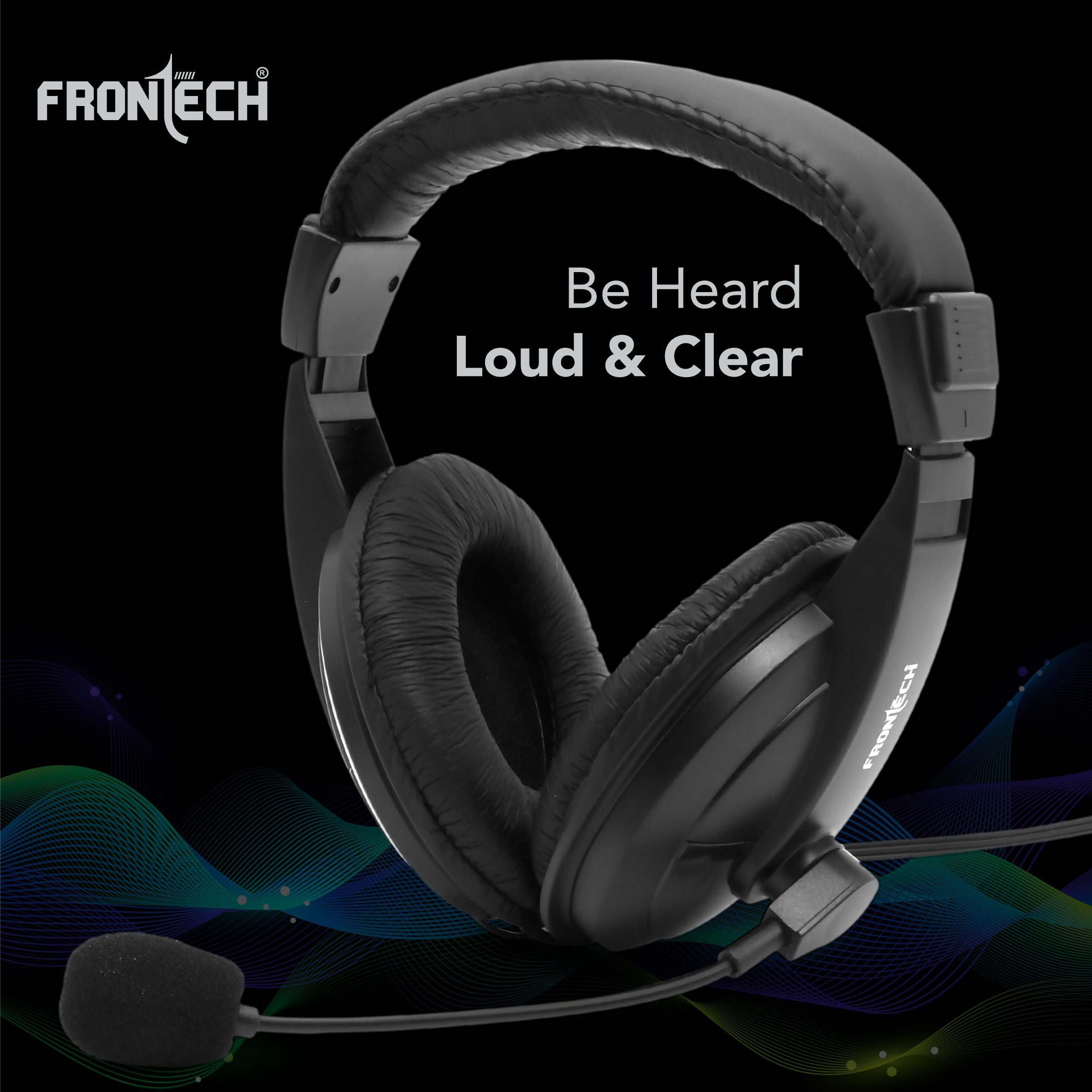 On-Ear USB Headphone | 40mm Drivers, Built-in Mic, Adjustable Boom (HF-3442)