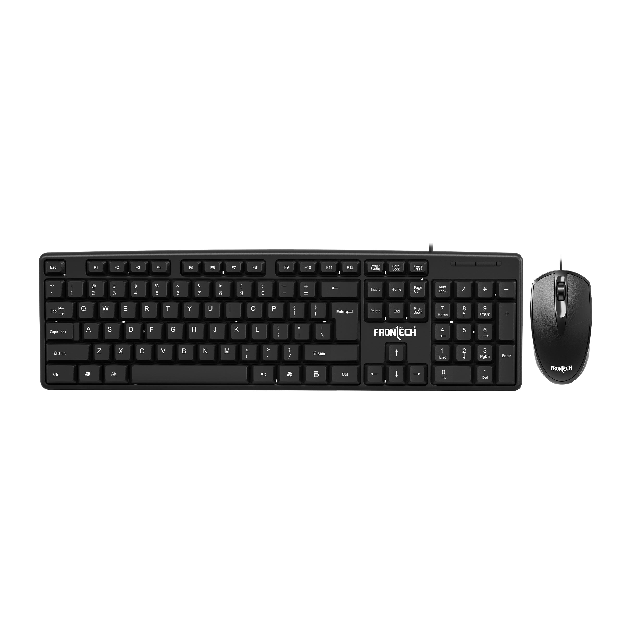 Wired Membrane Keyboard and Mouse Combo with Retractable Stands (KB-00 ...