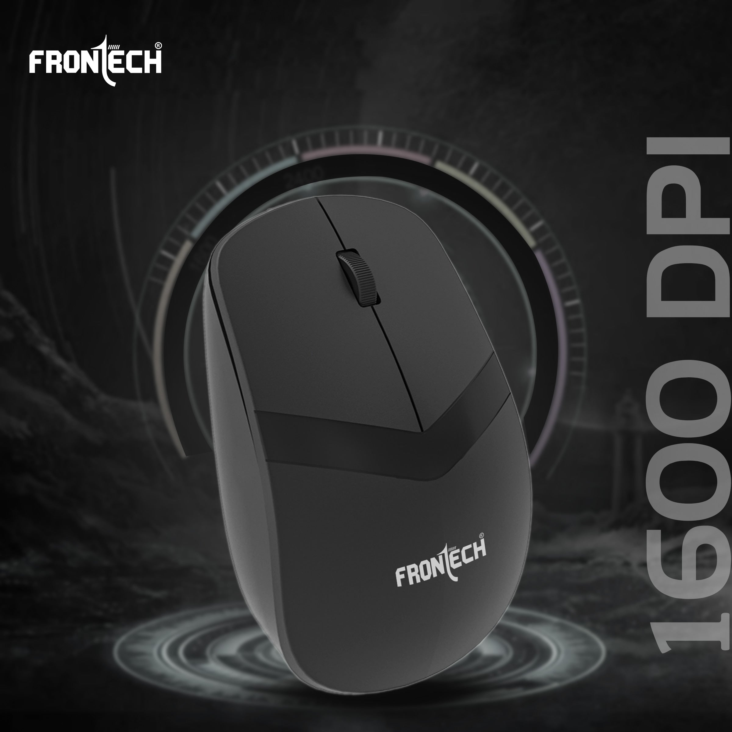 Frontech Wireless Keyboard & Mouse Combo | 2.4GHz Connectivity | 1600 DPI Mouse | 104 Keys | Power Saving | Adjustable Height | USB Nano Receiver (KB-0027P)