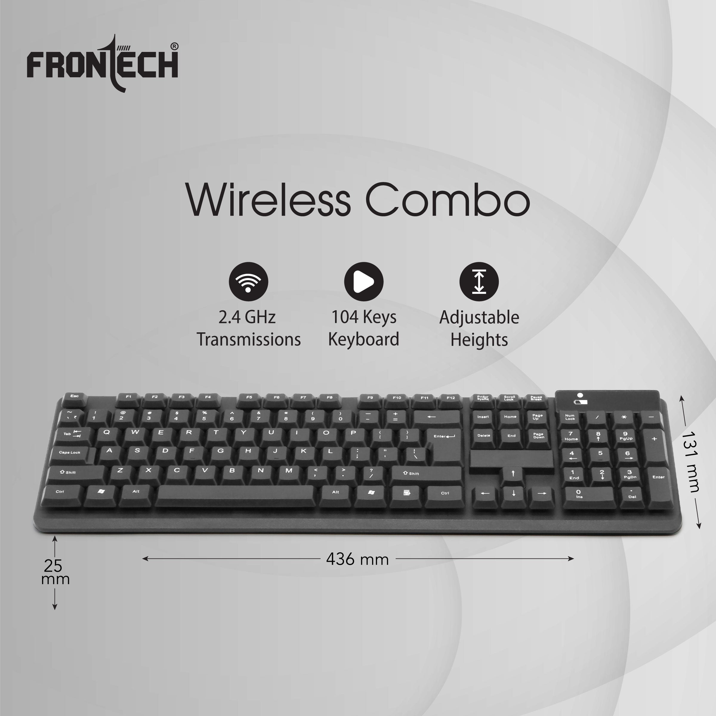 Wireless Keyboard and Mouse Combo 1200 DPI (KB-0027)