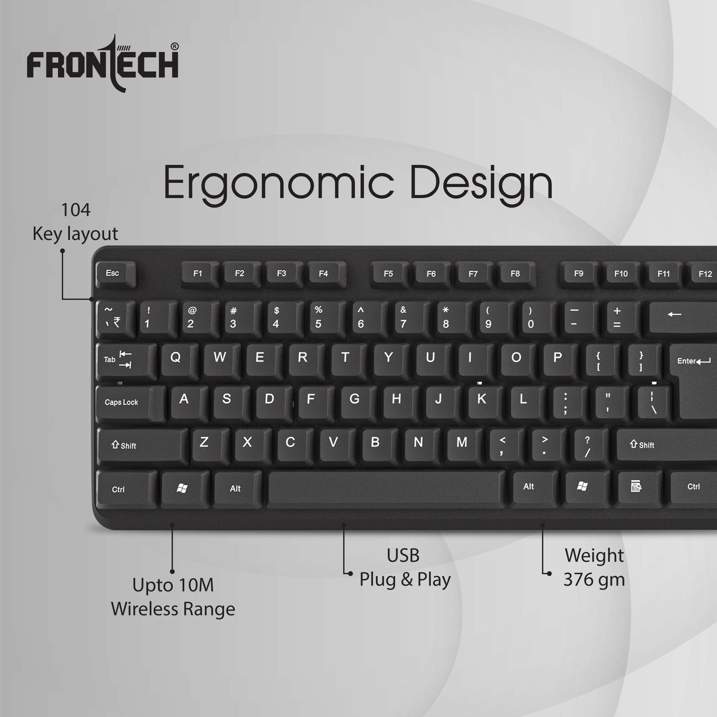 Wireless Keyboard and Mouse Combo 1200 DPI (KB-0027)