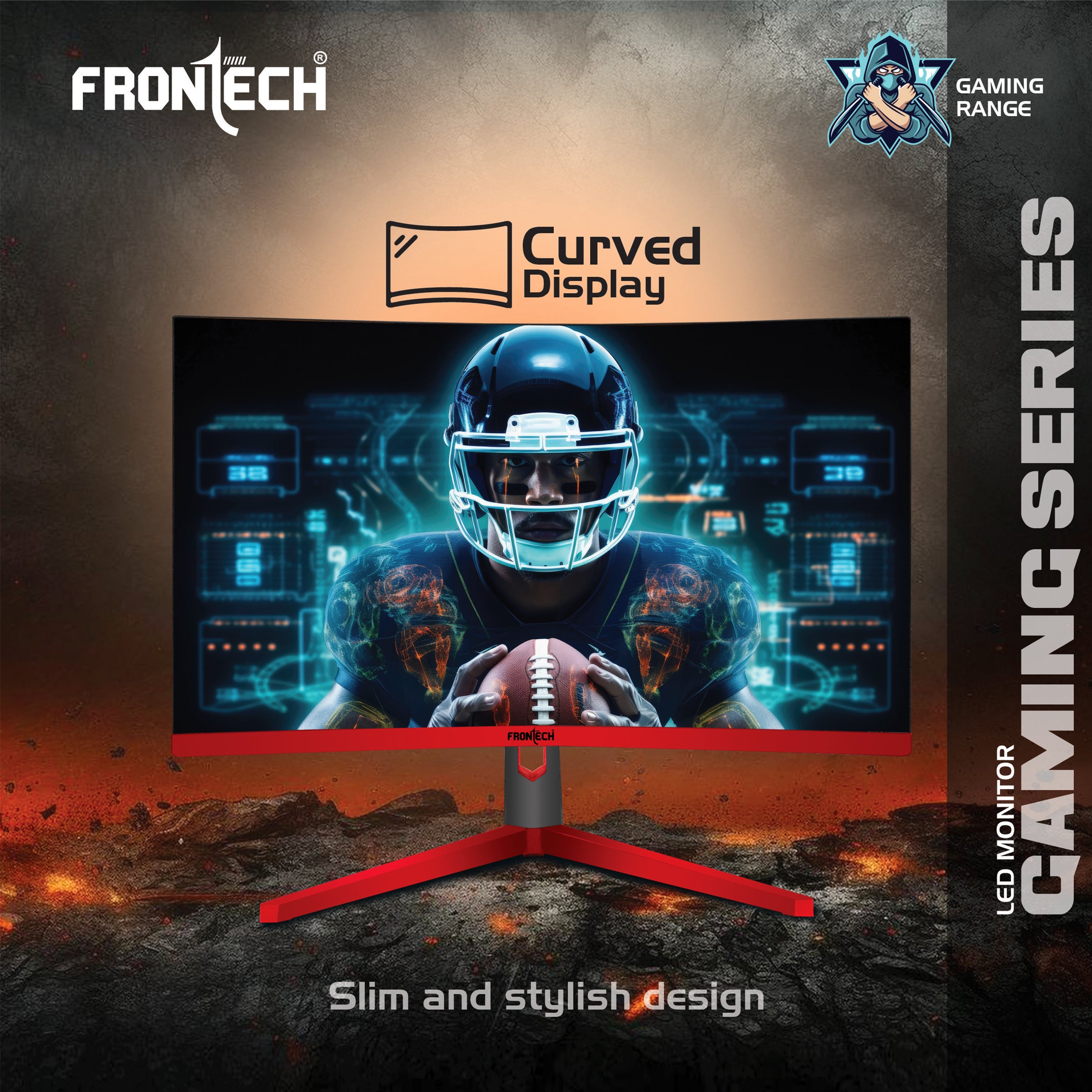 FRONTECH 27-inch (68.58 cm) Curved Gaming Monitor | 200Hz Refresh Rate | Full HD 1080p | Free Sync | Flicker-Free | HDMI & DP Dual Input (MON-0052)