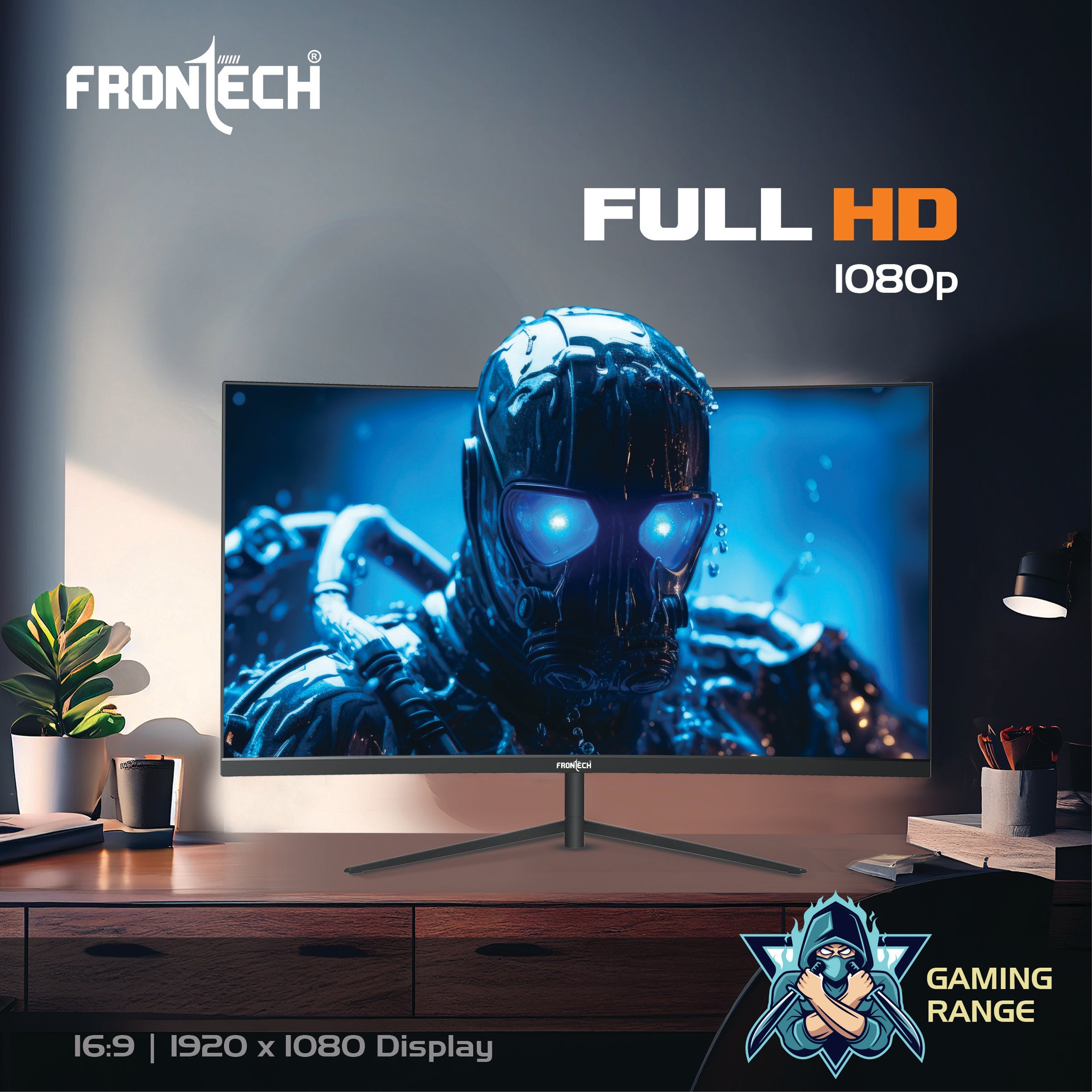 Frontech 27-Inch (68.58 cm) Curved Gaming LED Monitor | Full HD 1080p | 120Hz Refresh Rate | RGB Lights | HDMI & VGA Dual Input | Wall Mountable | 3 Years Warranty (MON-0053A)