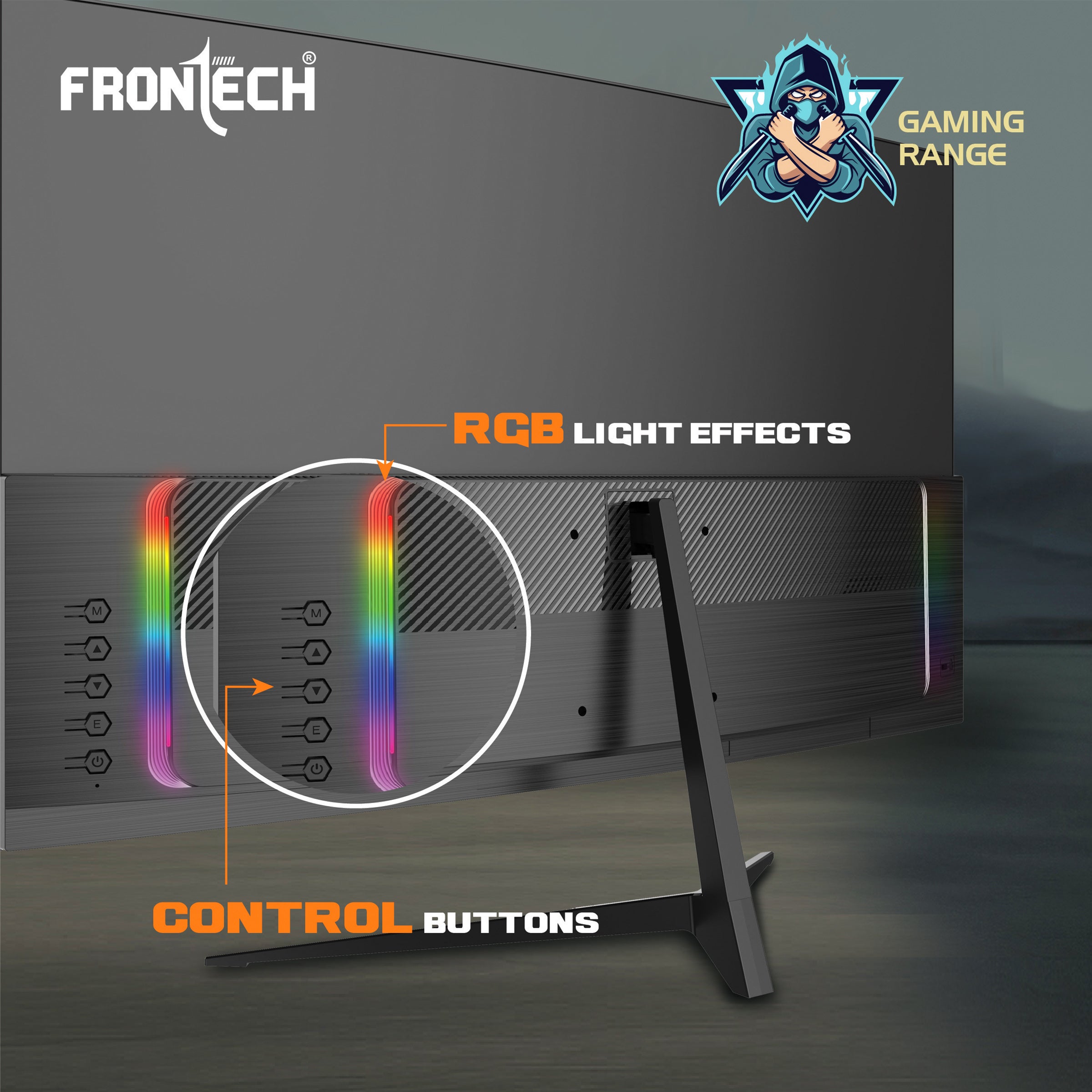 Frontech 27-Inch (68.58 cm) Curved Gaming LED Monitor | Full HD 1080p | 120Hz Refresh Rate | RGB Lights | HDMI & VGA Dual Input | Wall Mountable | 3 Years Warranty (MON-0053A)