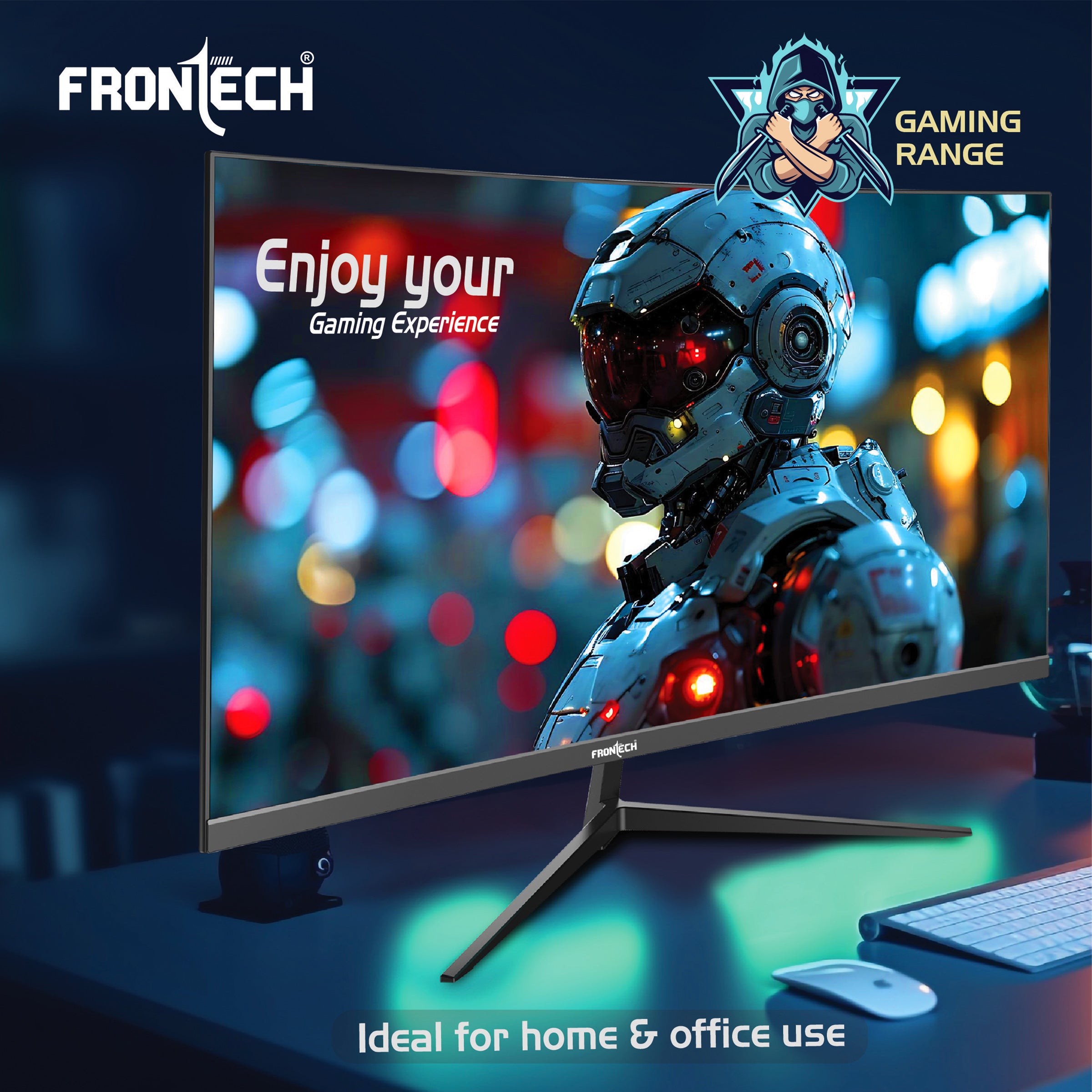 Frontech 27-Inch (68.58 cm) Curved Gaming LED Monitor | Full HD 1080p | 120Hz Refresh Rate | RGB Lights | HDMI & VGA Dual Input | Wall Mountable | 3 Years Warranty (MON-0053A)