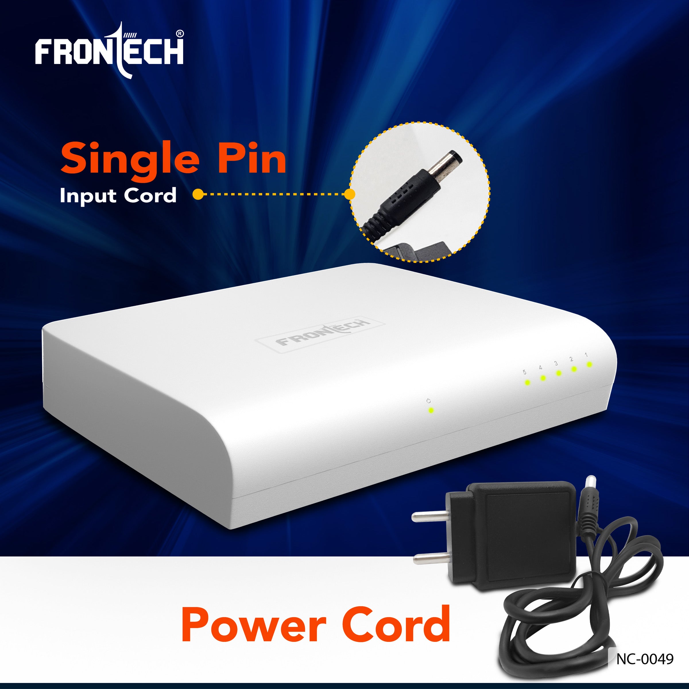 Frontech 5 Port Ethernet Switch | Plug & Play | 10/100 Mbps | 1Gbps Bandwidth | Upto 100m Transmission | Wall Mount | Compact Design | For Router, PC, Printer, IP Camera (NC-0049)