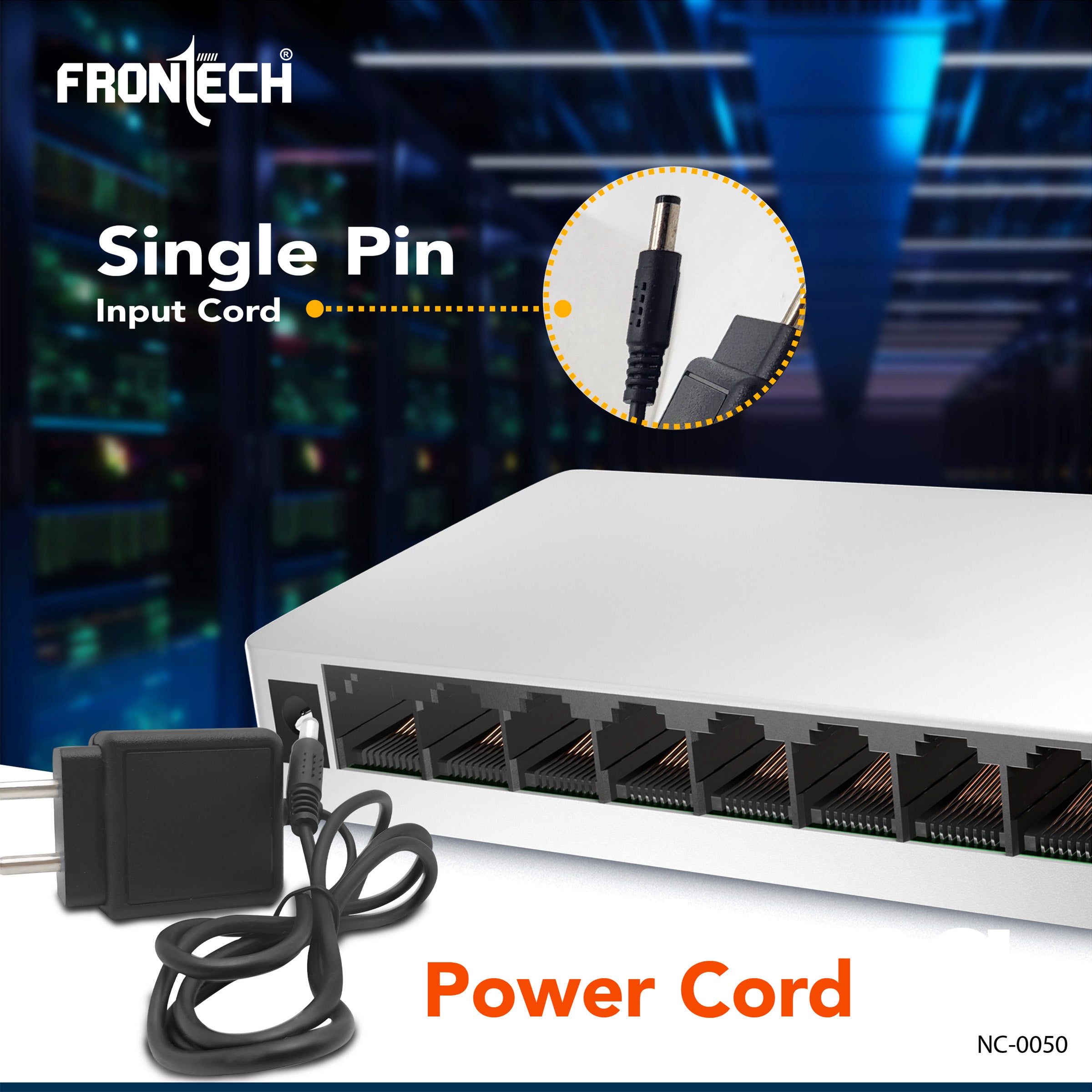 Frontech 8-Port Fast Ethernet Switch | 10/100 Mbps | Plug & Play | Desktop/Wall-Mountable | Reliable Wired Network for Home & Office (NC-0050)