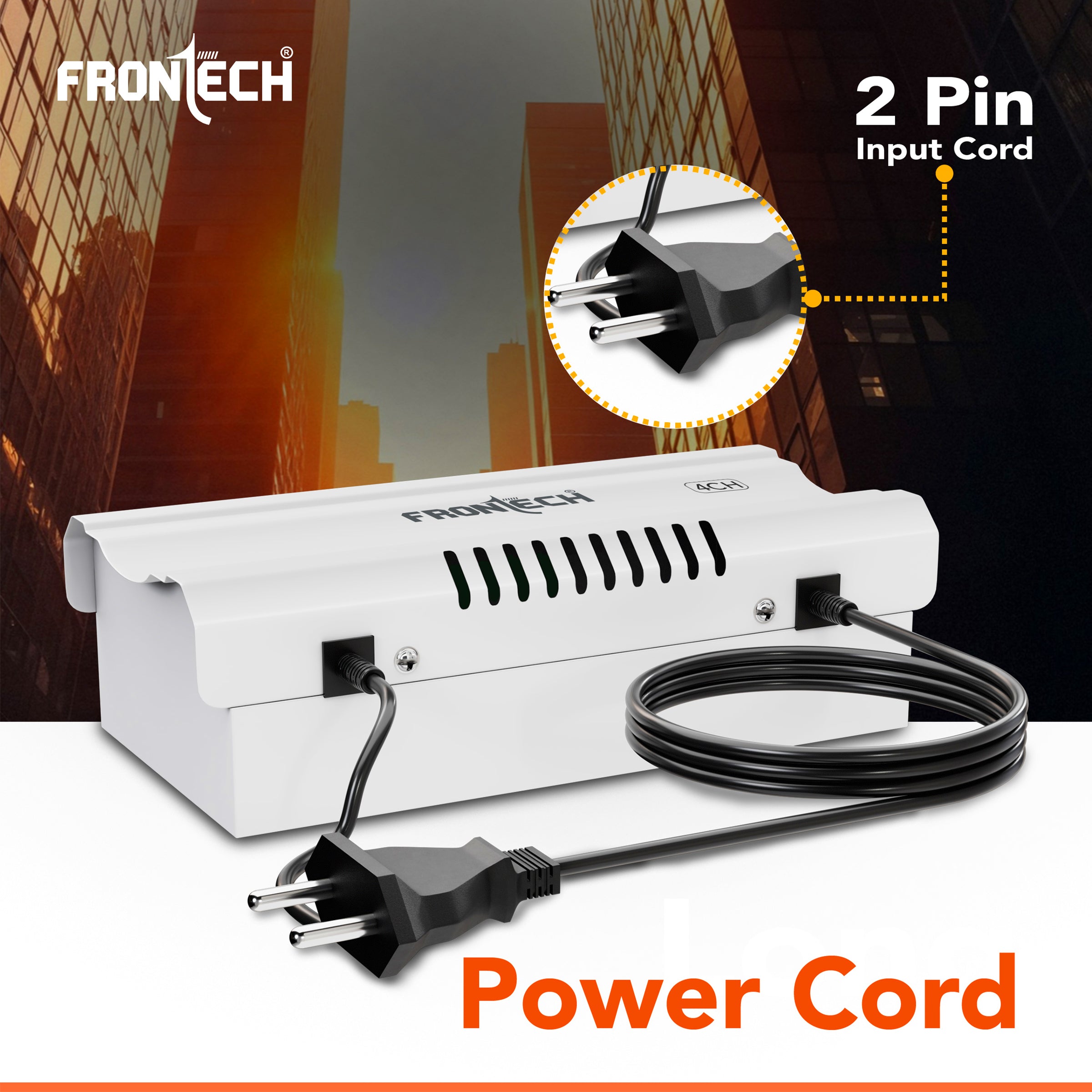 FRONTECH 4 Channel 12V DC Power Supply for CCTV Cameras | Metal Body | Easy to Install | Surge Protection | Overload & Short Circuit Protection | Universal Input Voltage (PS-0056)