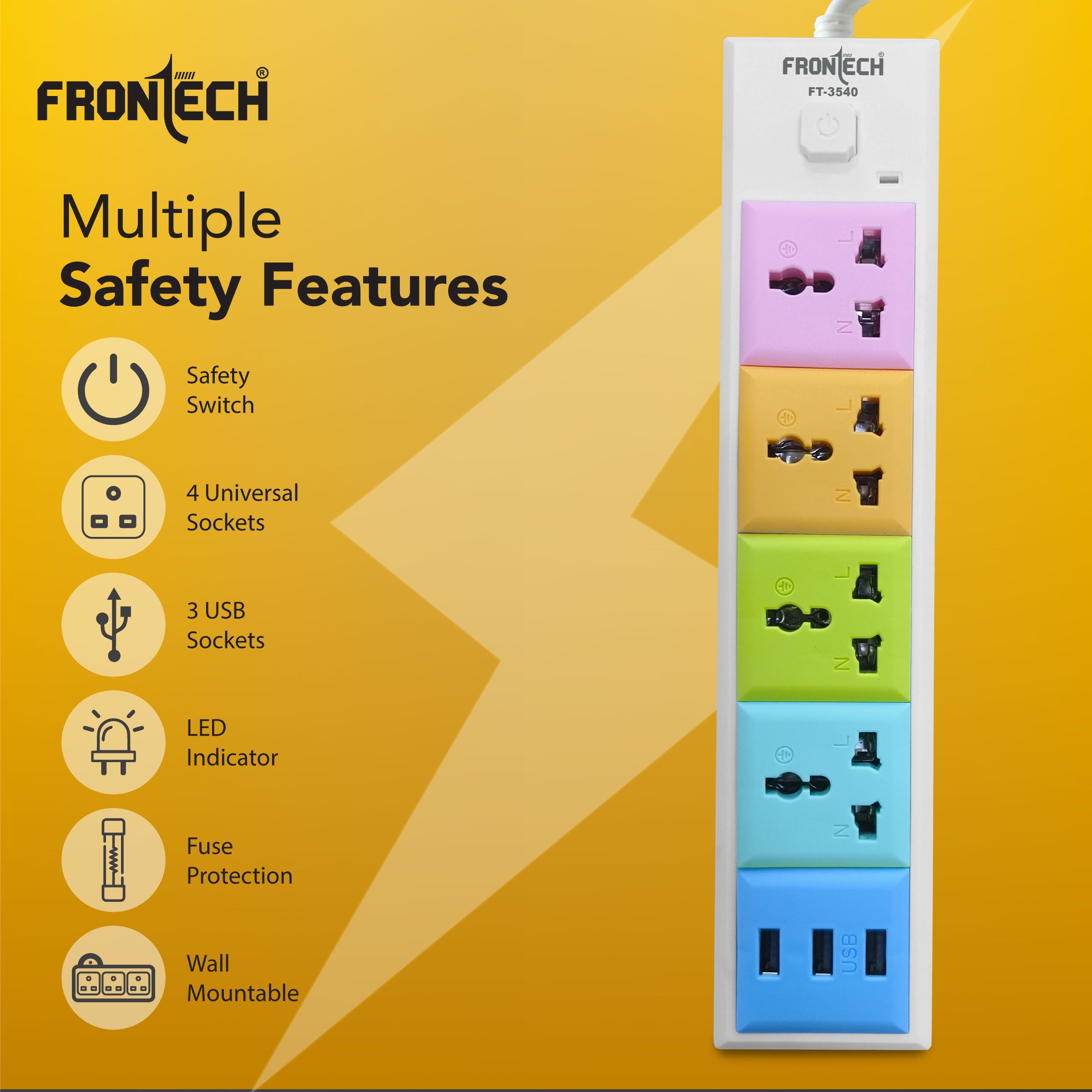 Power Connector - 3 USB Ports (3540)