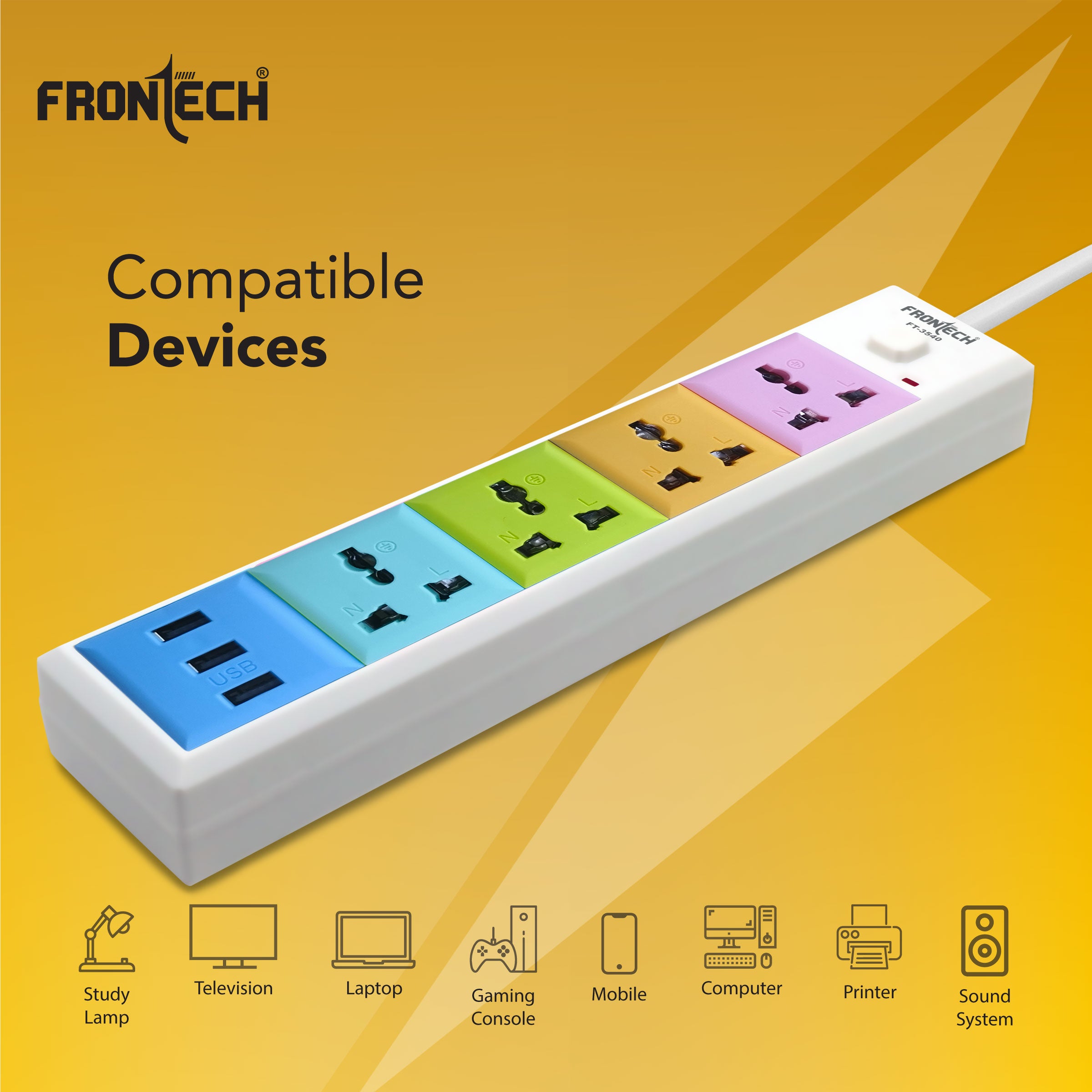 Power Connector - 3 USB Ports (3540)