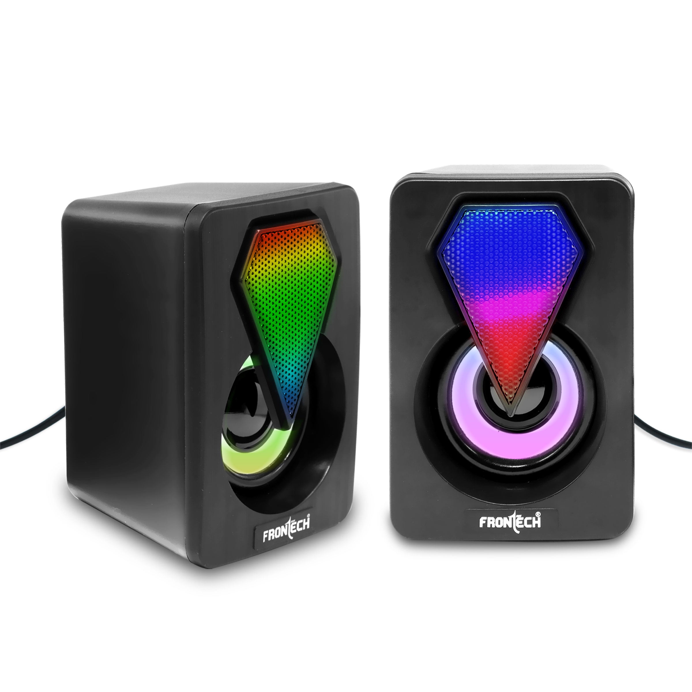 2.0 USB Multimedia Speakers | RGB Lights | 2x3W Drivers | AUX Connectivity (SPK-0005)