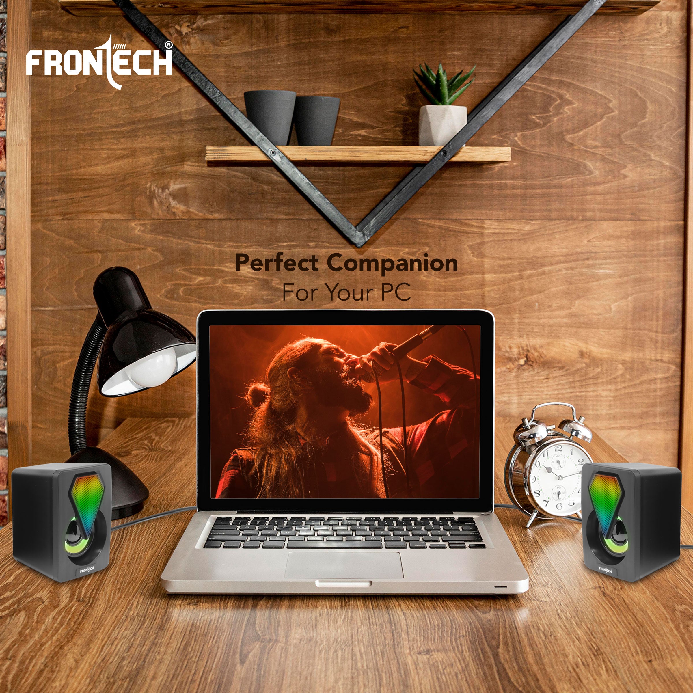 2.0 USB Multimedia Speakers | RGB Lights | 2x3W Drivers | AUX Connectivity (SPK-0005)