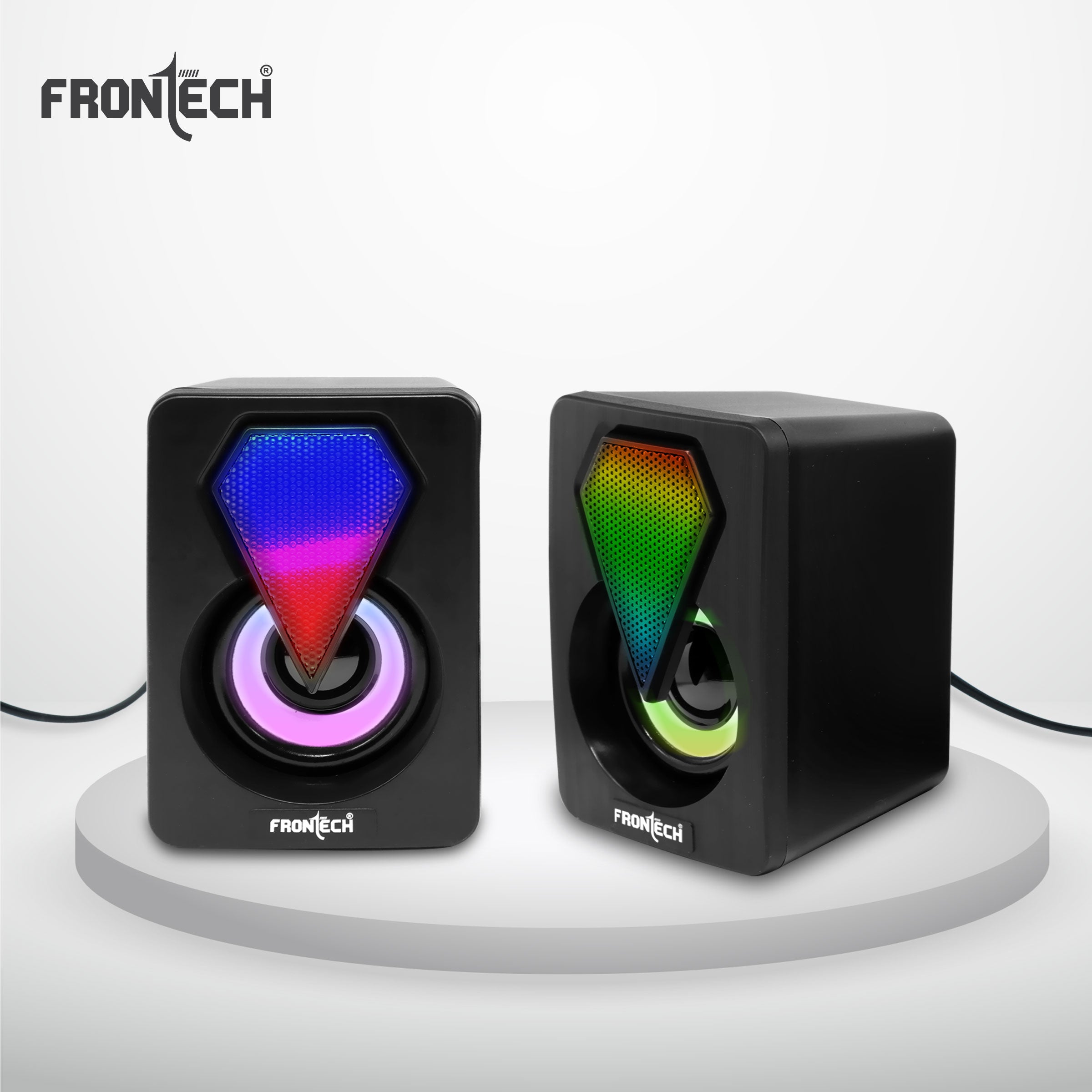2.0 USB Multimedia Speakers | RGB Lights | 2x3W Drivers | AUX Connectivity (SPK-0005)