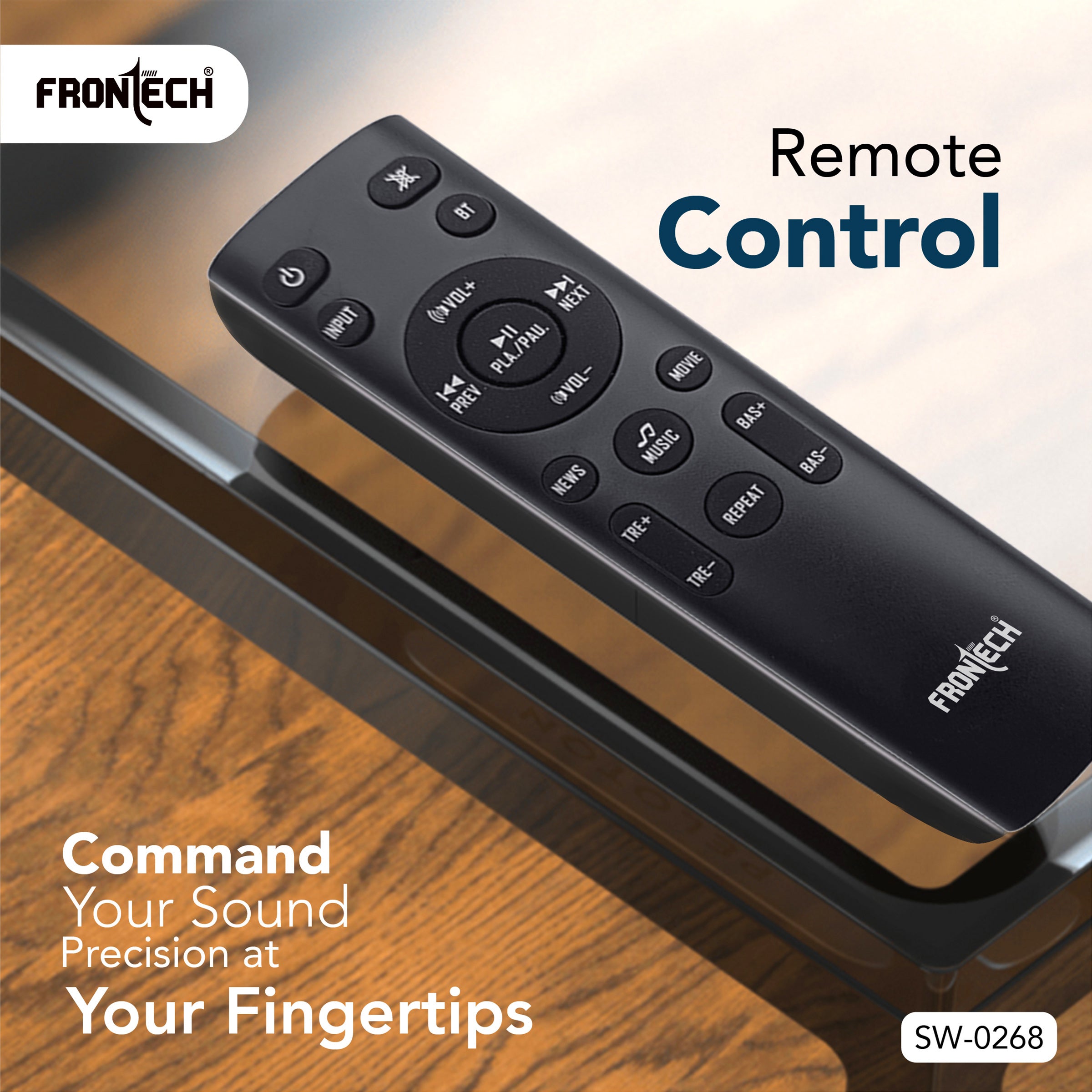 Frontech ECHOMAX-268 2.1 Soundbar System | 240W Power | Bluetooth 5.3 | HDMI ARC | Optical Audio | Deep Bass with Wired Subwoofer and Remote (SW-0268)