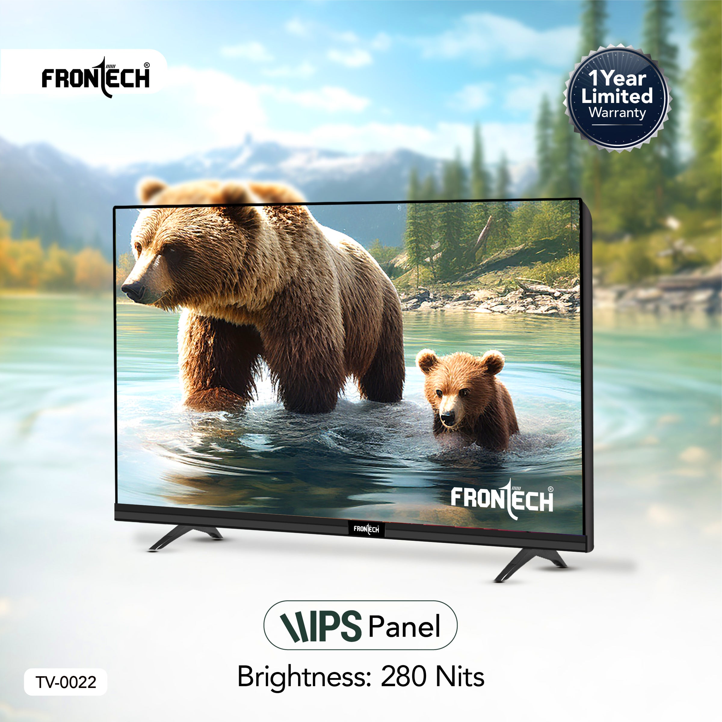 Frontech 24-Inch HD Ready LED Smart TV | 1366x768p Resolution | Dual 10W Speakers | Wi-Fi | HDMI/USB/AV Ports | IR Remote | Wall Mountable | AOSP OS (TV-0022)